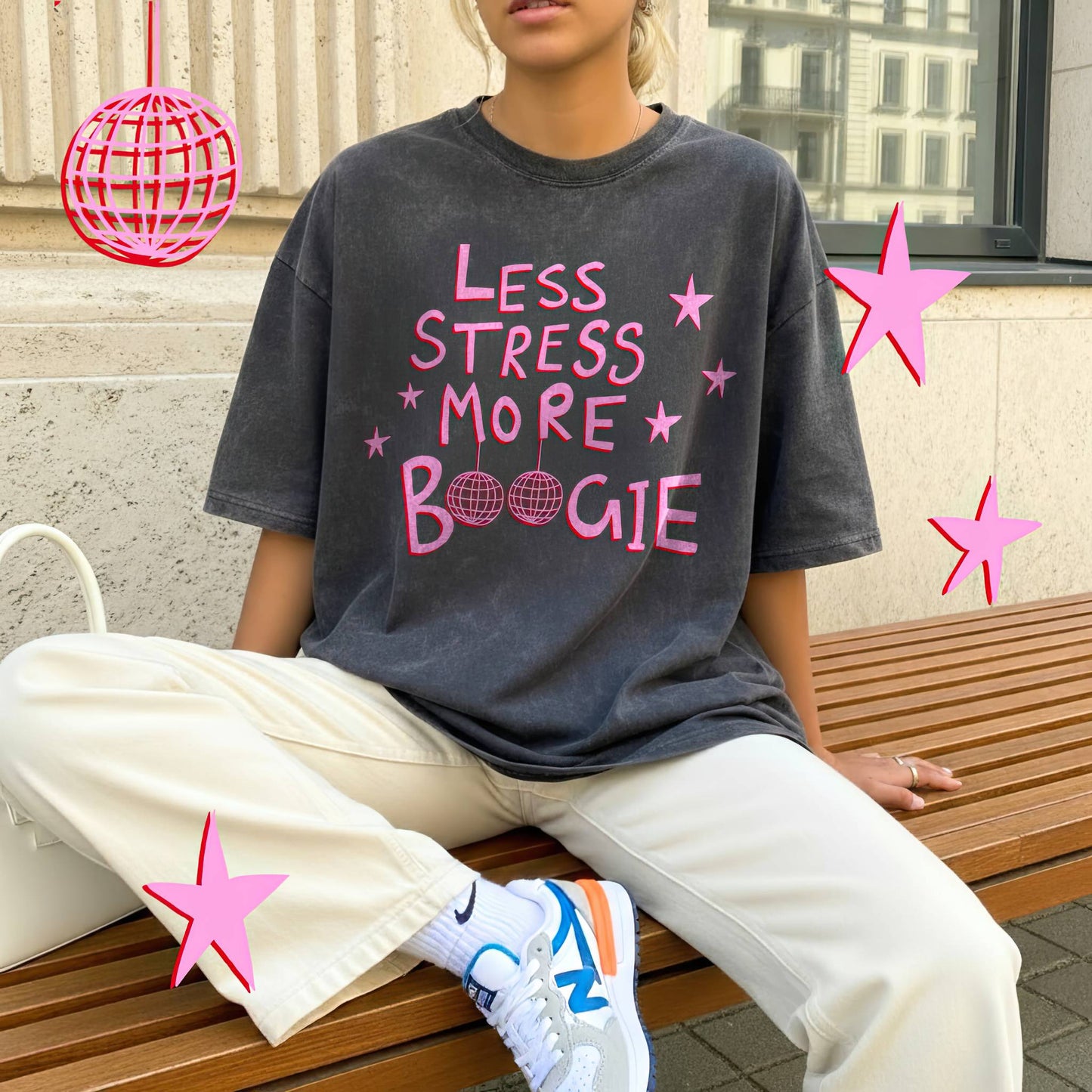 Less Stress More Boogie Relaxed Tee