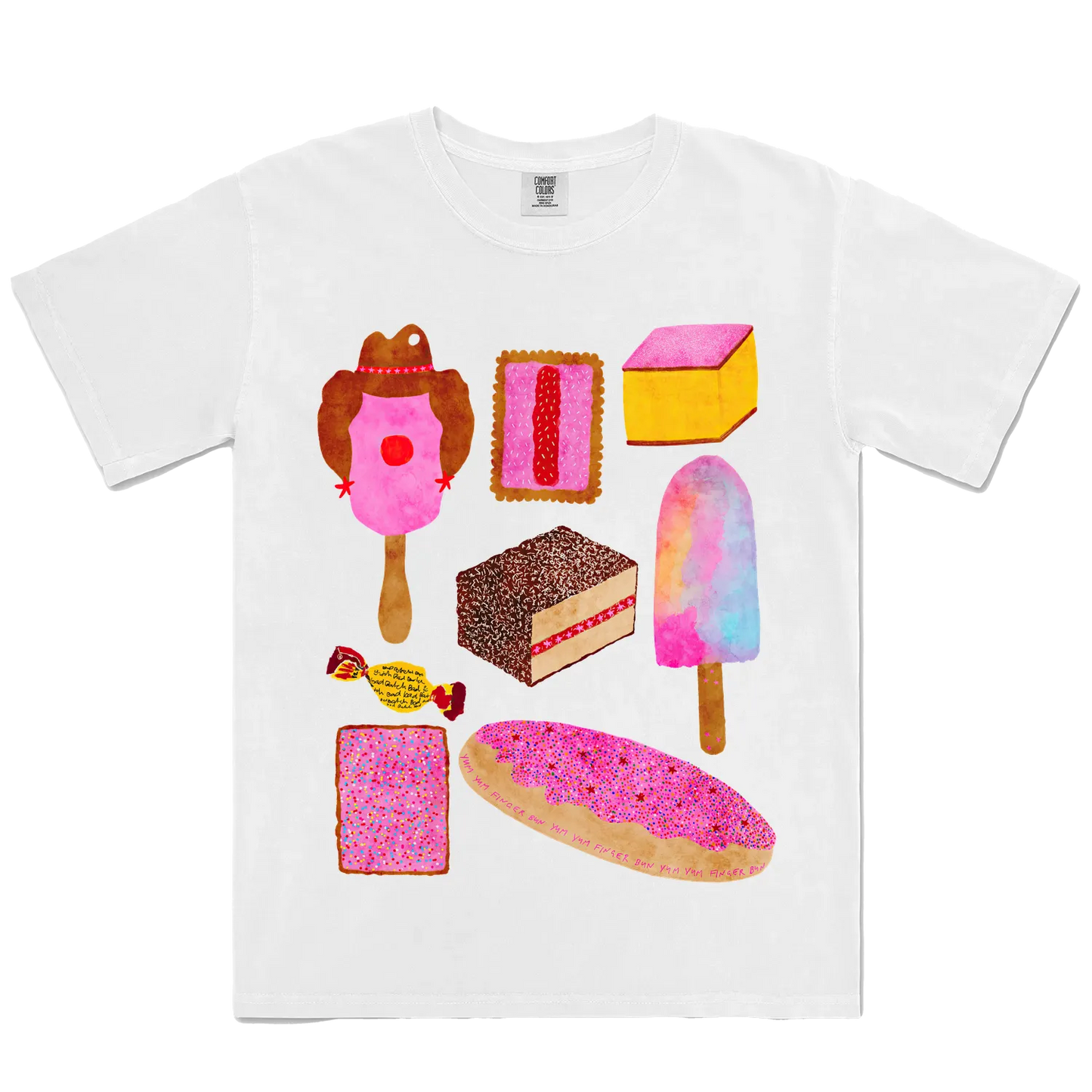 White front flat lay