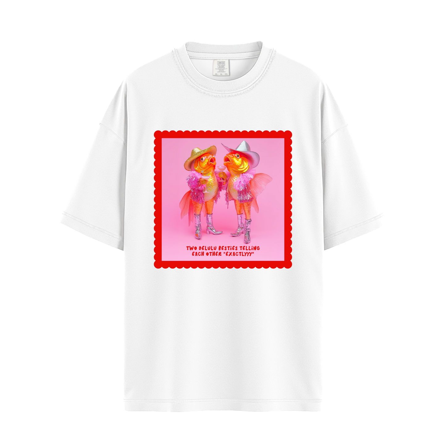 Delulu Besties Relaxed Tee White