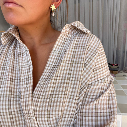 Starburst Pearl Earrings