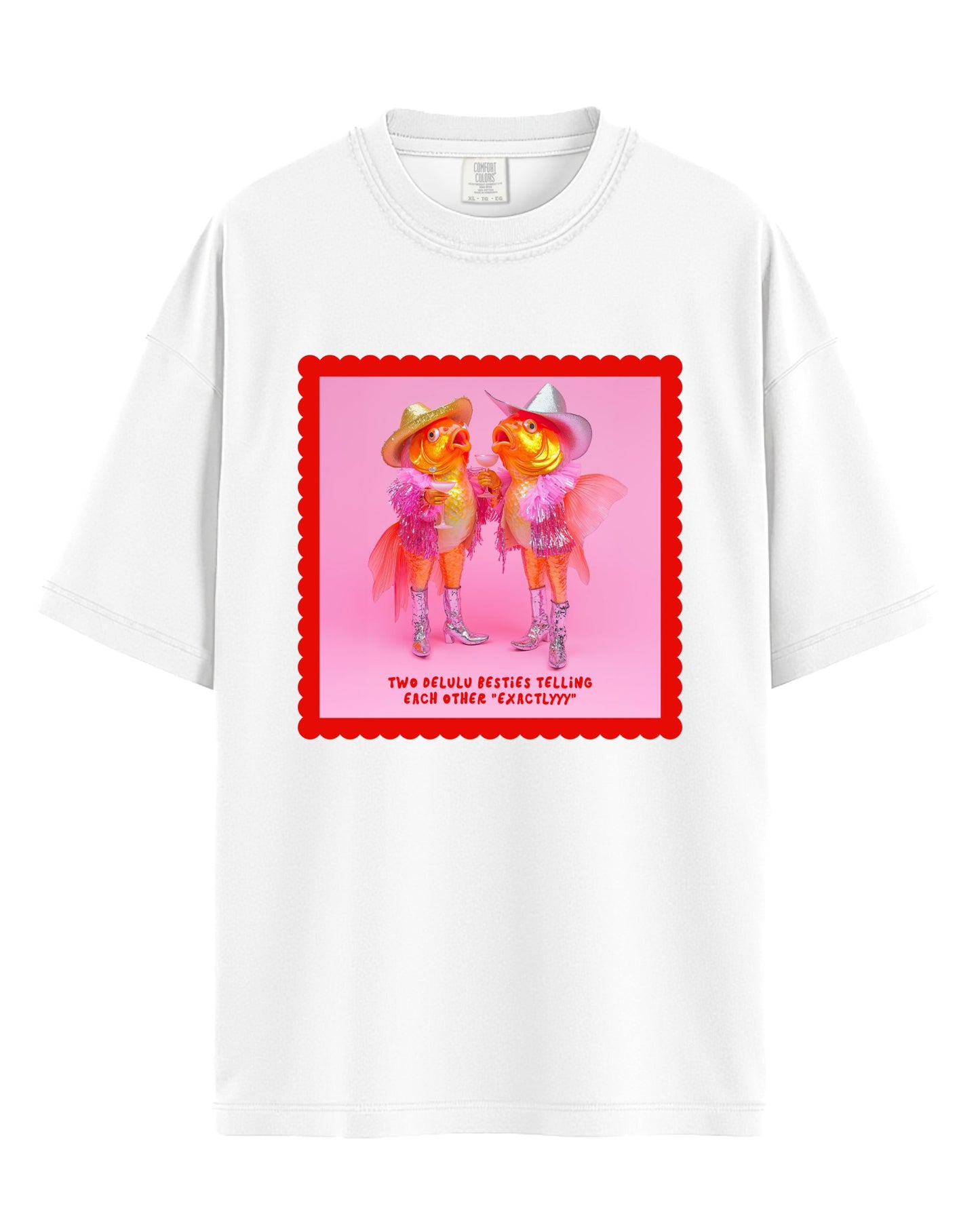 Delulu Besties Graphic Tee White