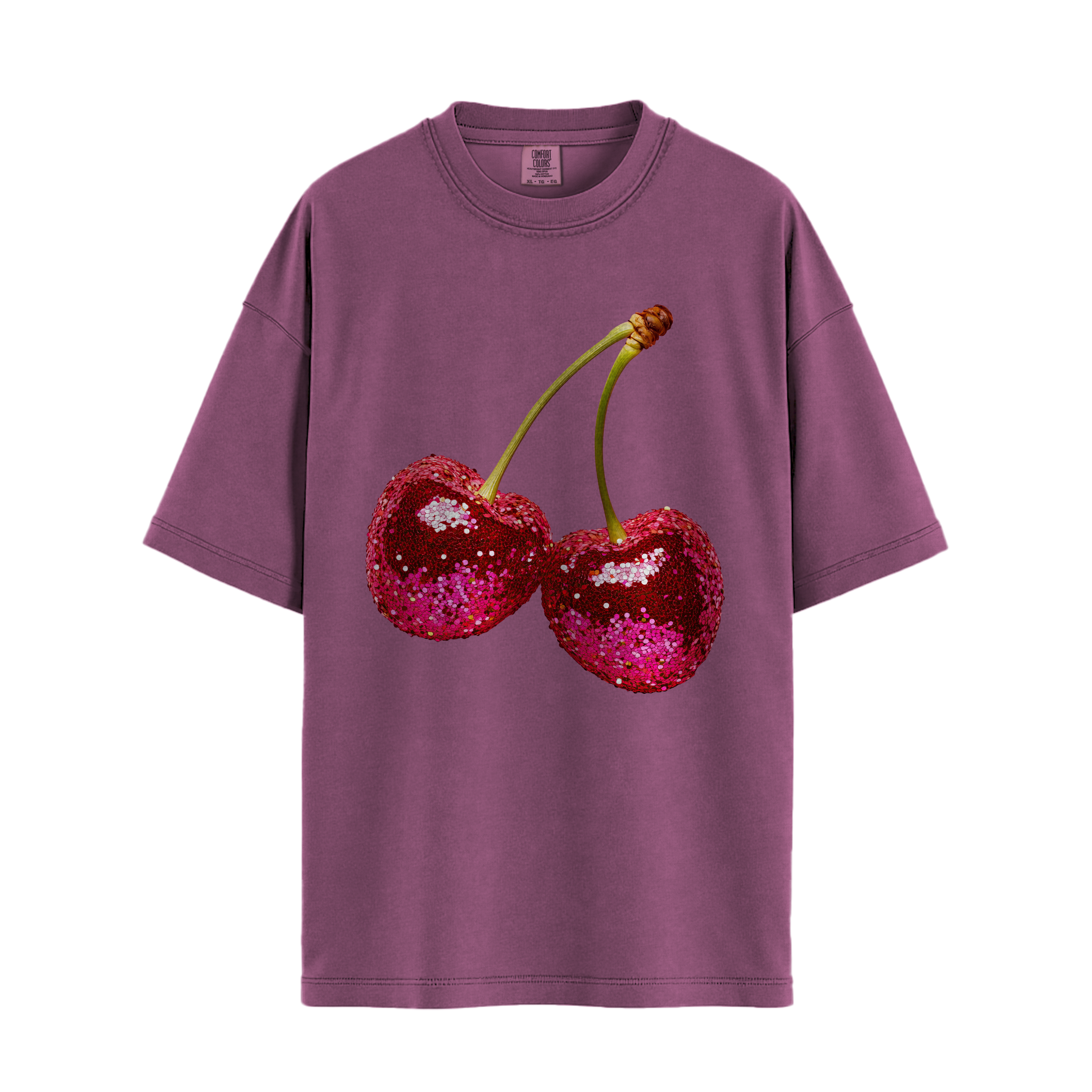 Sparkly Cherries Relaxed Tee Berry