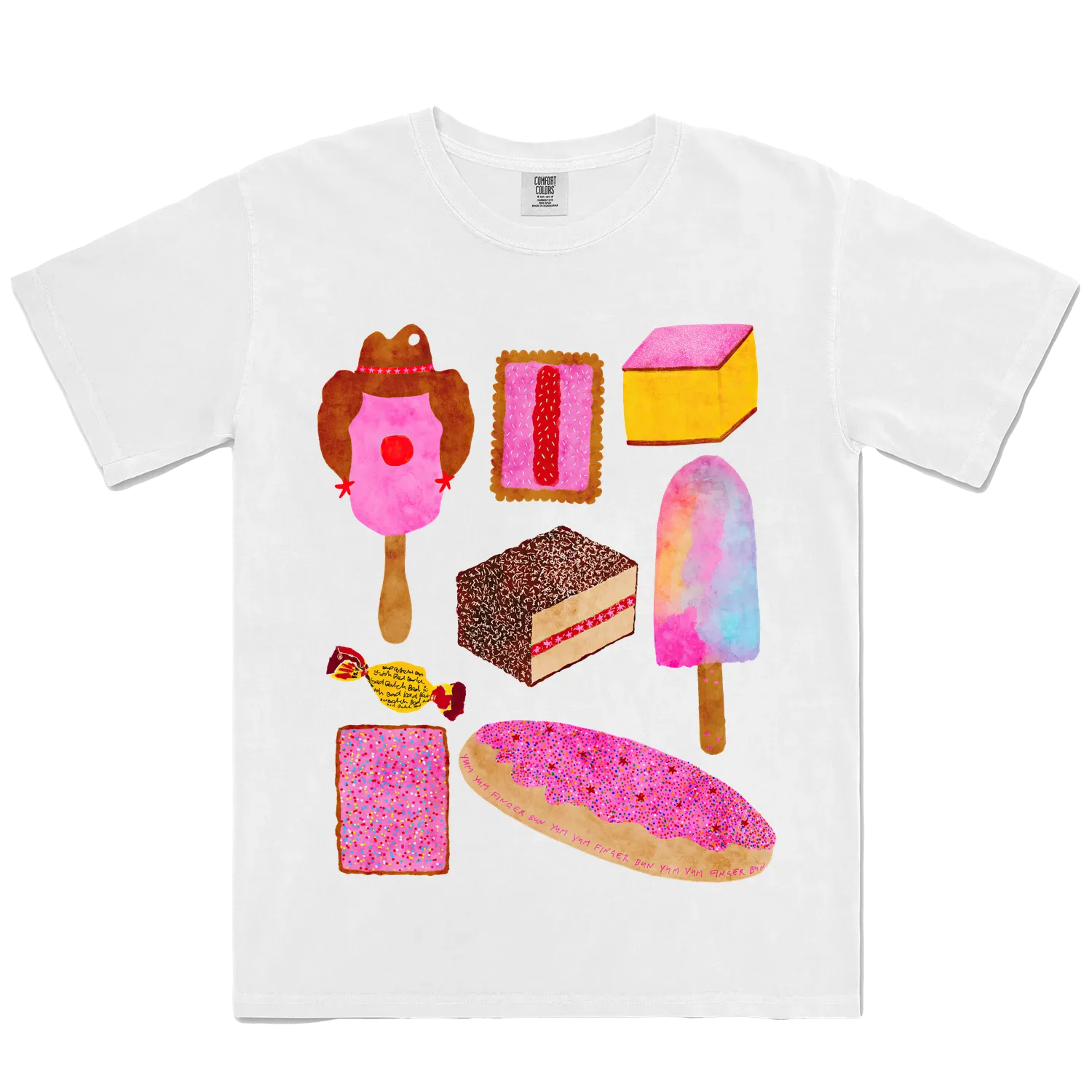 White front flat lay