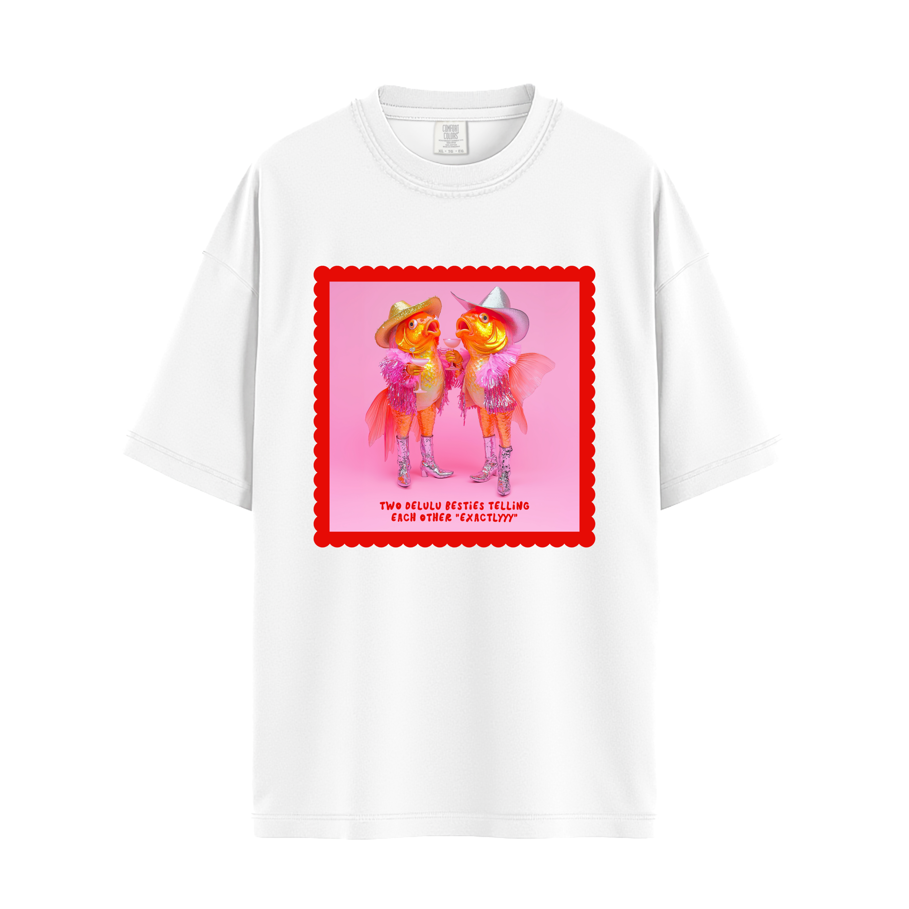 Delulu Besties Relaxed Tee White