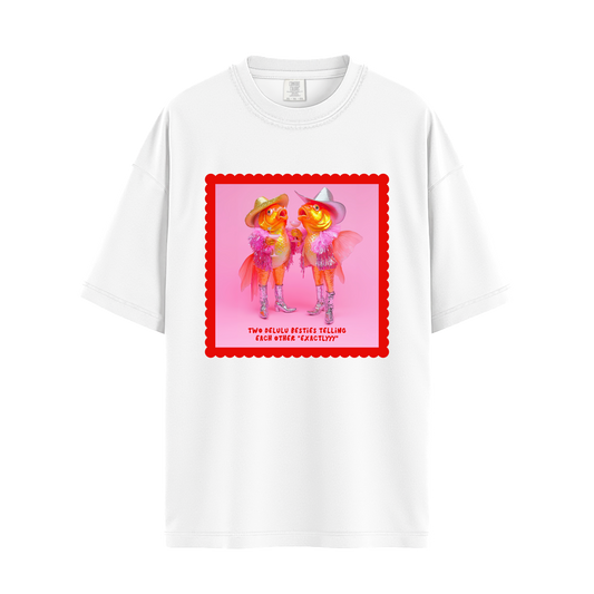 Delulu Besties Relaxed Tee White