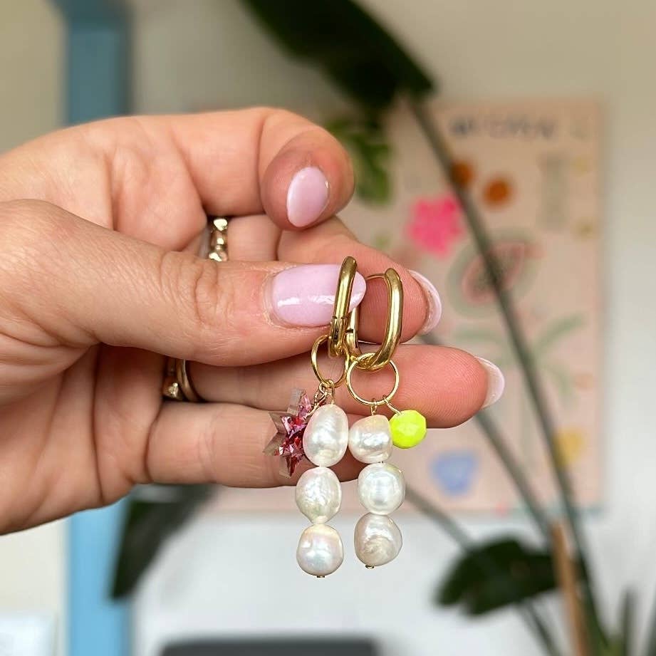 Aloha Beaded Pearl Earrings