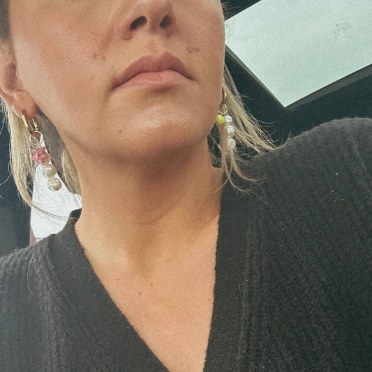 Aloha Beaded Pearl Earrings