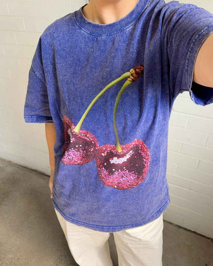 Disco Cherries Oversized Graphic Tee