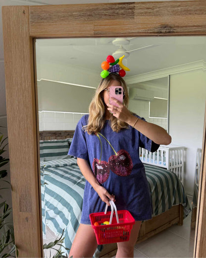 Disco Cherries Oversized Graphic Tee