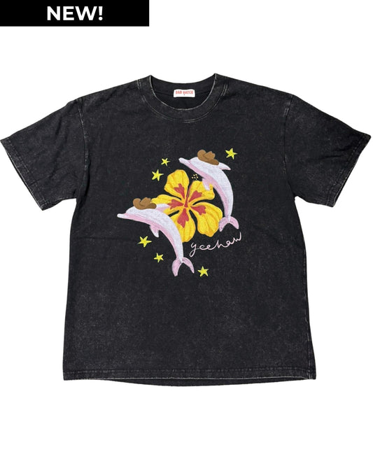 Dolphin Girl Oversized Graphic Tee