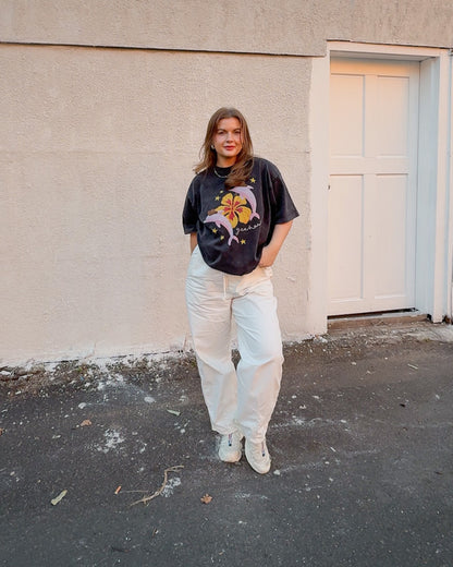 Dolphin Girl Oversized Graphic Tee