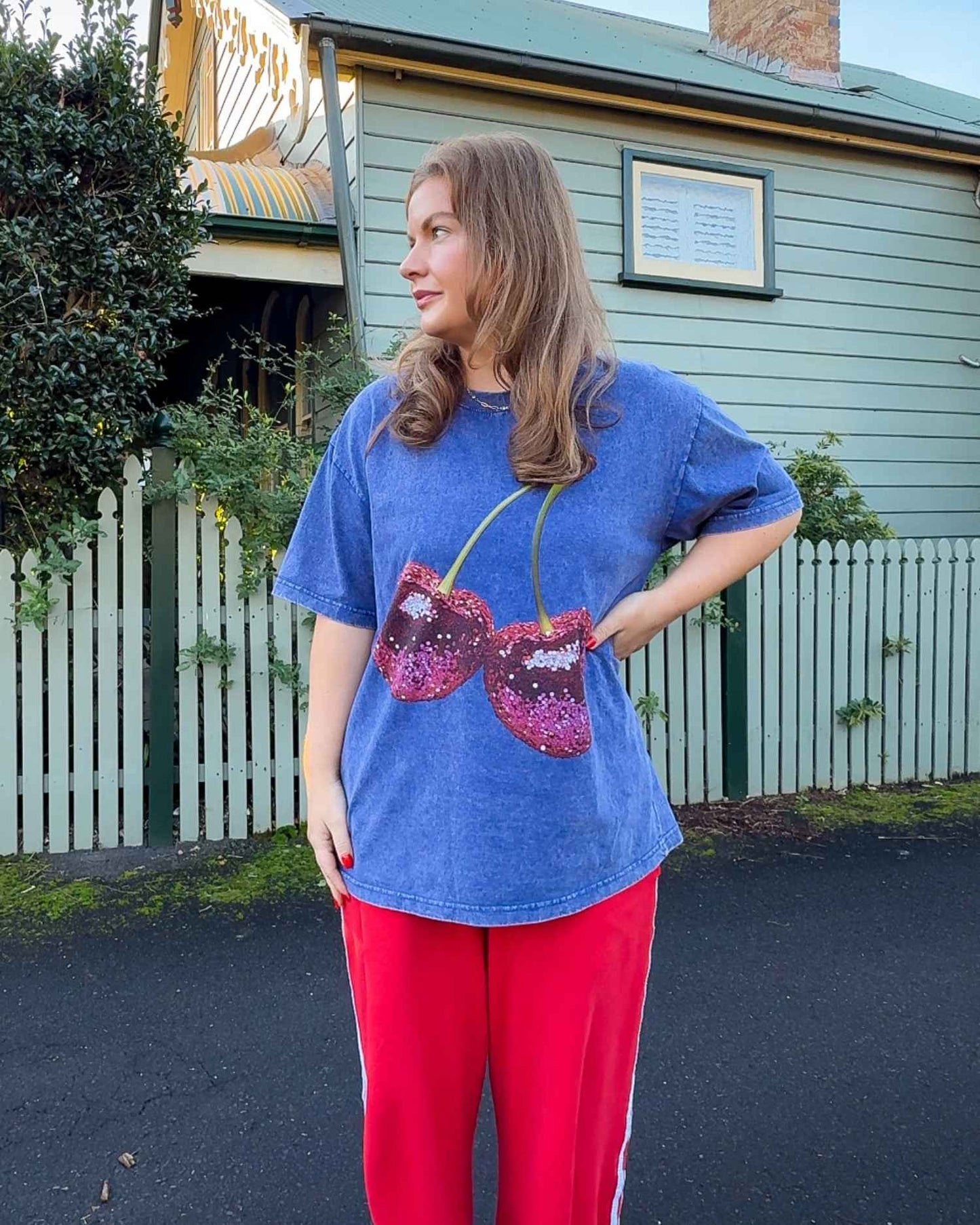 Disco Cherries Oversized Graphic Tee