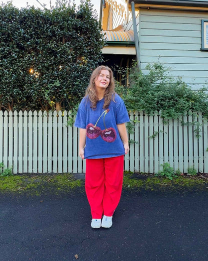 Disco Cherries Oversized Graphic Tee