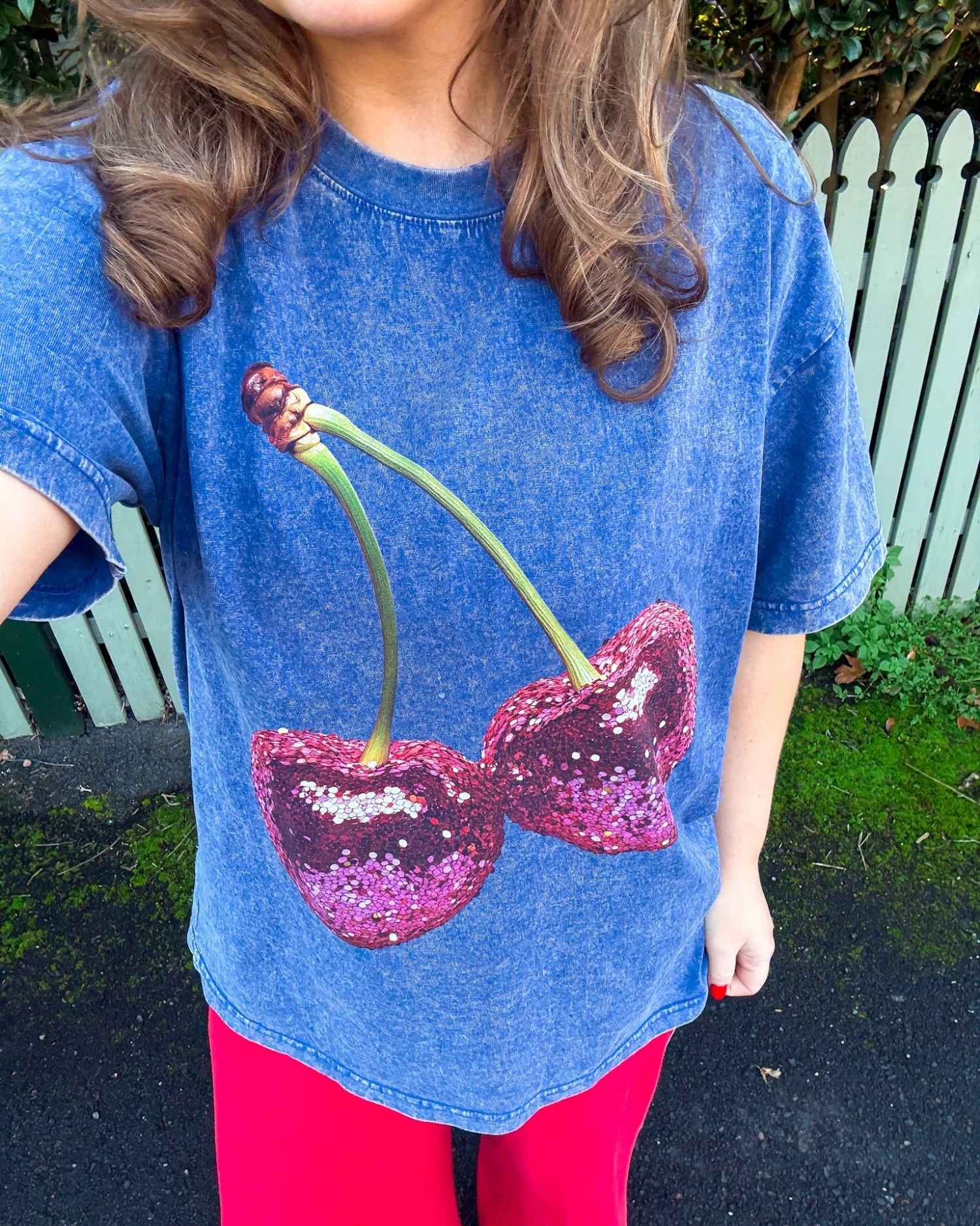 Disco Cherries Oversized Graphic Tee
